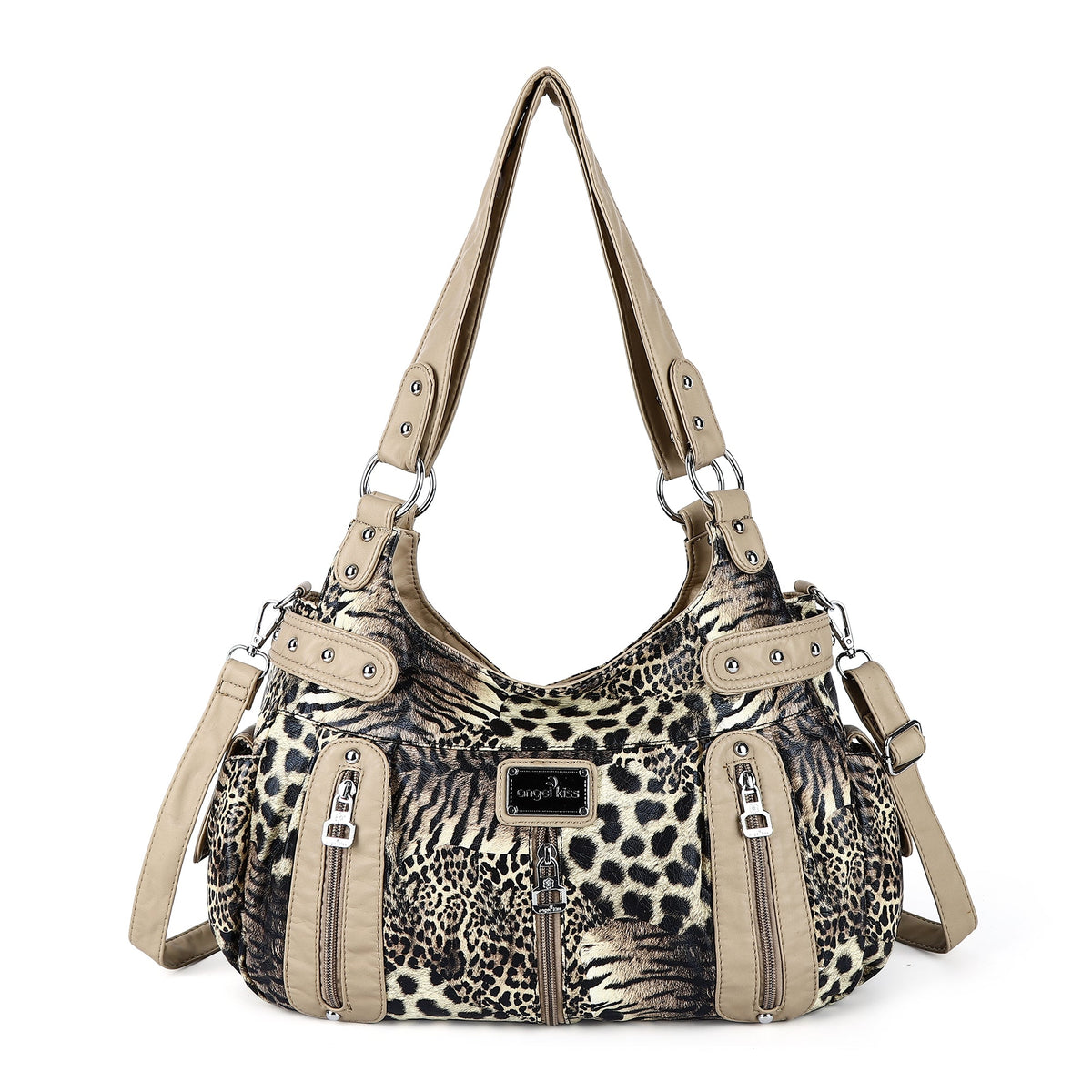 Fashion women large capacity leopard print shoulder bag vagrant bag