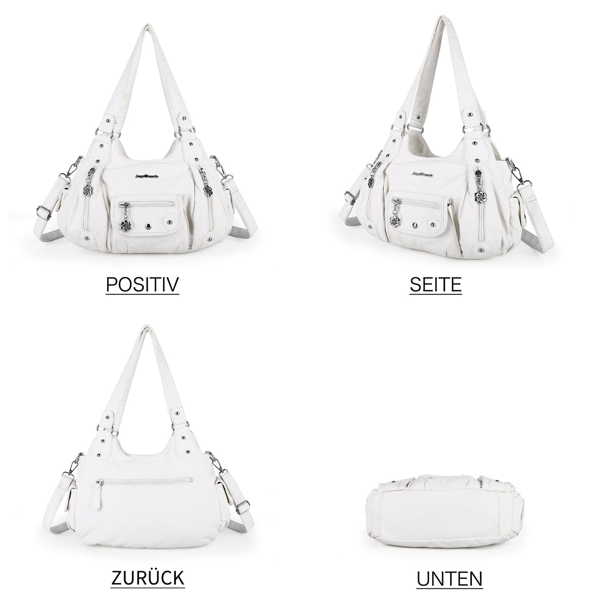 Women Shoulder Bag Handbag of Washed PU Leather