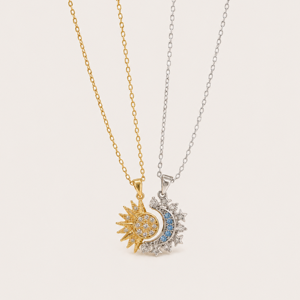 Avora | Sun & Moon Necklace Set