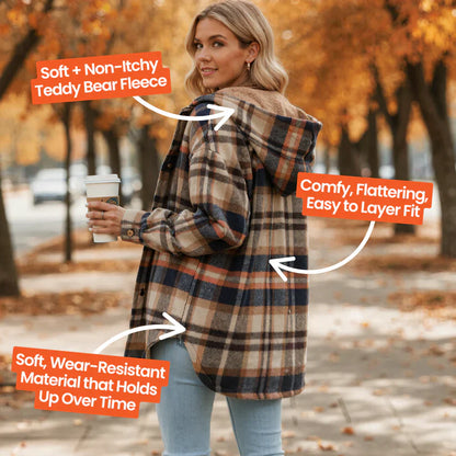 Ceylan Teddy Bear Cozy Flannel Jacket