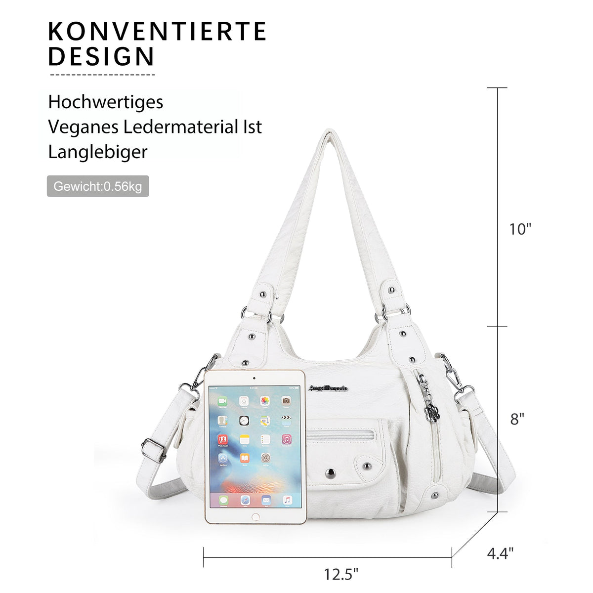 Women Shoulder Bag Handbag of Washed PU Leather
