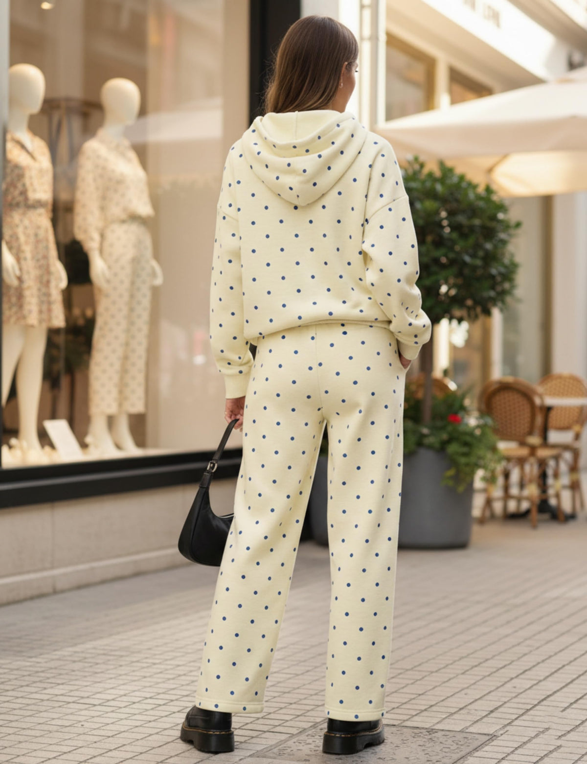 Polka Dot Hoodie and Sweatpants Set
