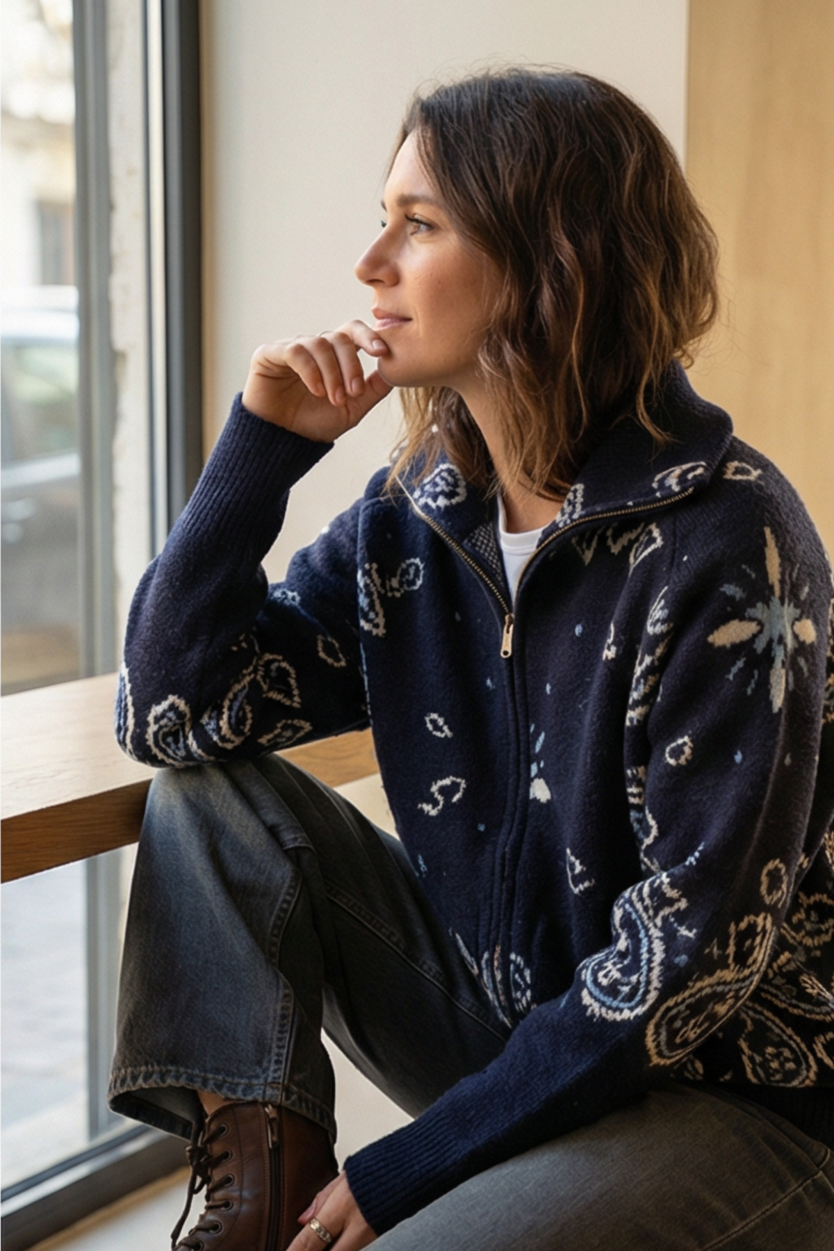 Bandana Patterned Cardigan