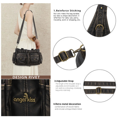 Retro Soft PU Work Shoulder Bag