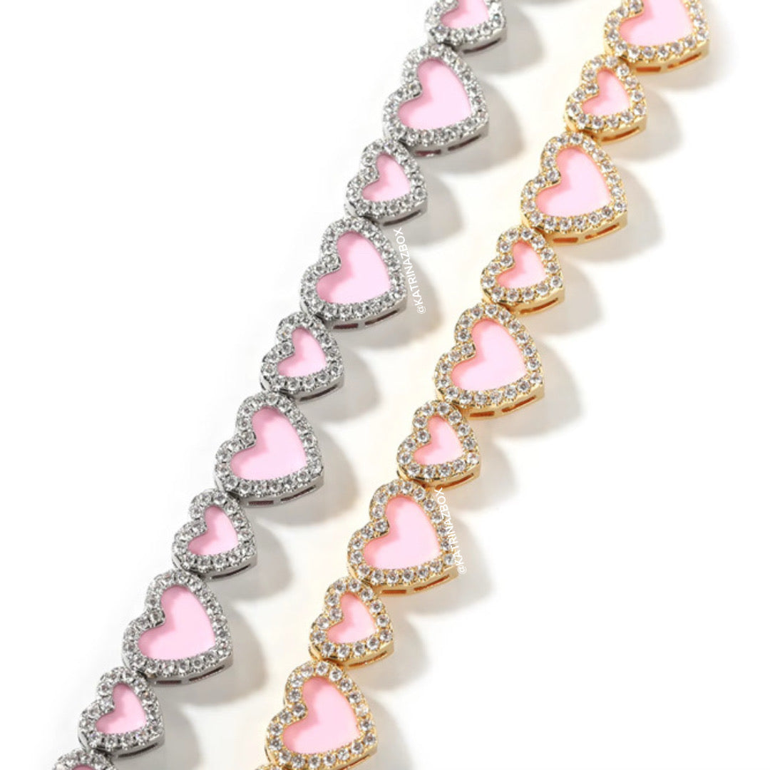 PINK ARI HEART BRACELET