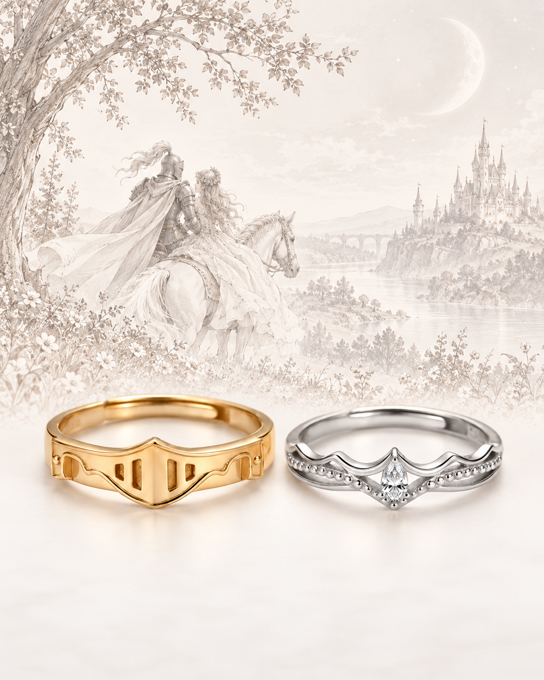 Chivalrous Grace Ring Set