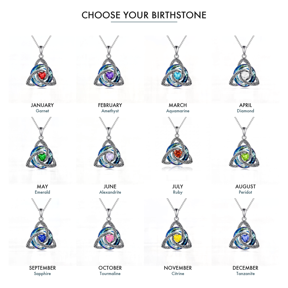 Avora | Witch Knot Birthstone Necklace