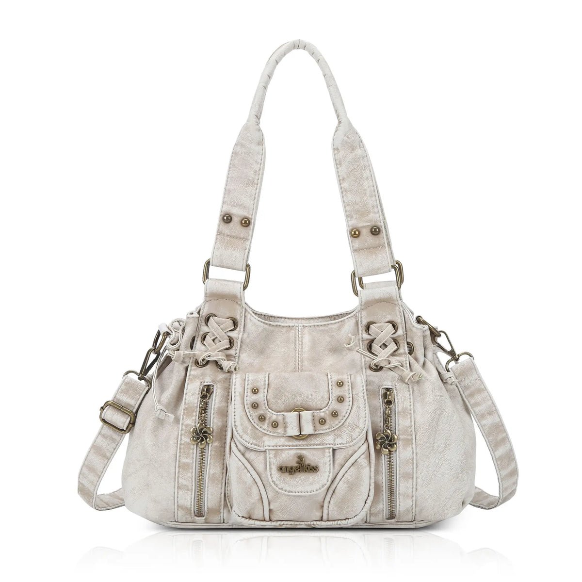 Vintage Multi-Pocket Satchel & Crossbody Bag